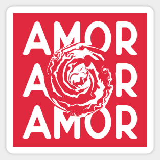 Amor typography white Sticker